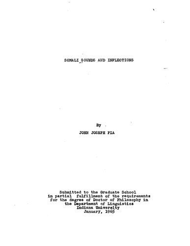 Somali sounds and inflections