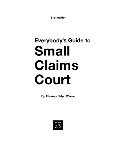 Everybody's guide to small claims court