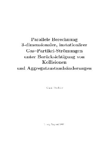 Parallele Berechnung 3-dimensionaler, instationärer Gas-Partikel-Strömungen unter Berücksichtigung von Kollisionen und Aggregatzustandsänderungen