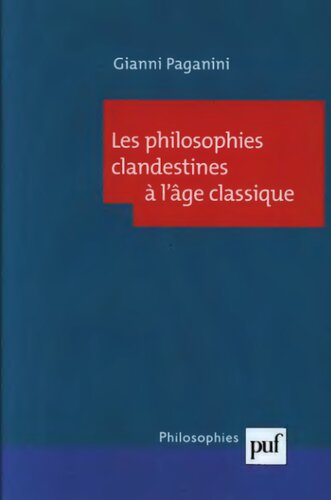 Les philosophies clandestines à l'âge classique