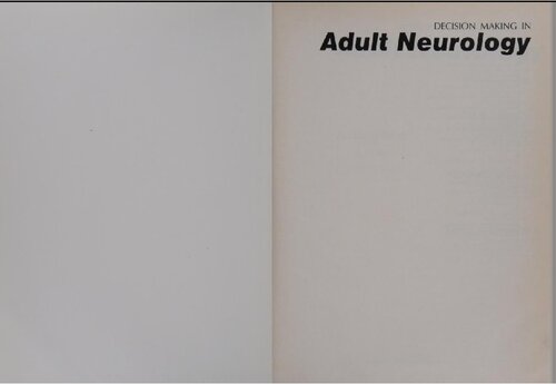 Decision Making In Neurology -Weisberg year 1993 -second edition