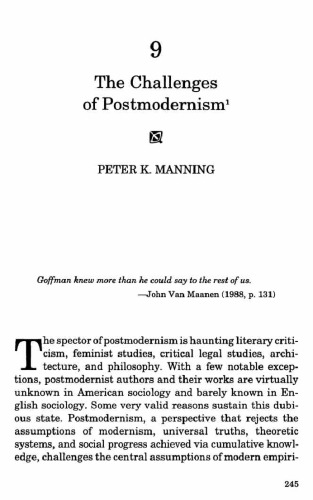 The Challenges of Postmodernism