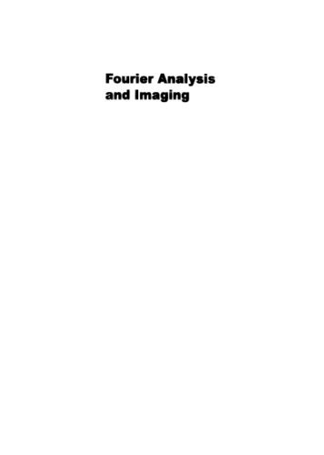 Fourier analysis and imaging