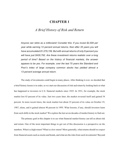 Fundamentals of Investments: Valuation and Management