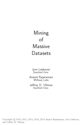 Mining of massive datasets