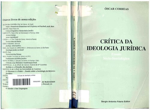 Crítica da Ideologia Jurídica: Ensaio Sócio-Semiológico
