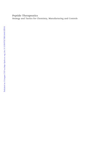 Peptide therapeutics: strategy and tactics for chemistry, manufacturing, and controls