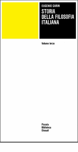 Storia della filosofia italiana. Vol. 3