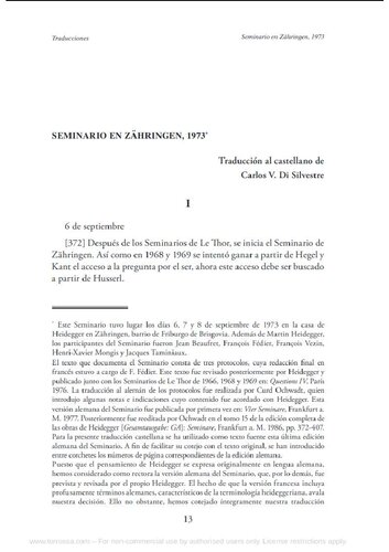 Seminario en Zähringen, 1973