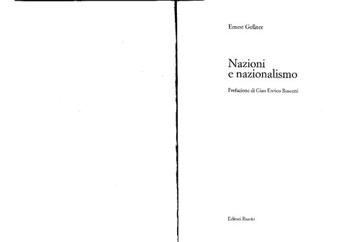 Nazioni e nazionalismo