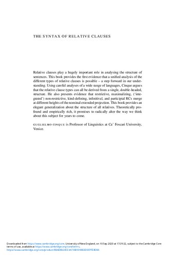 The syntax of relative clauses: A unified analysis