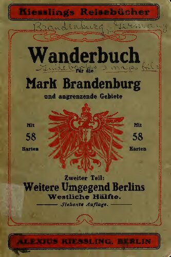 Wanderbuch für die Mark Brandenburg nnd angrenzende Gebiete