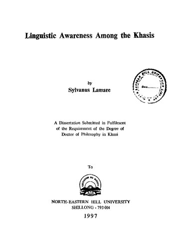 Linguistic Awareness Among the Khasis