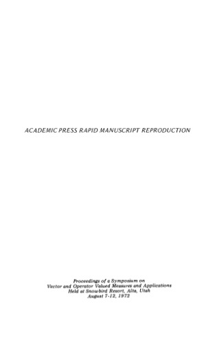 Vector and operator valued measures and applications