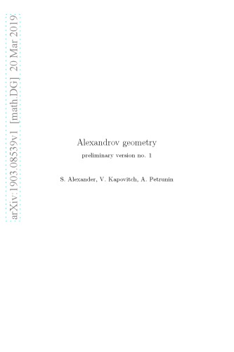 Alexandrov geometry, preliminary version no.1
