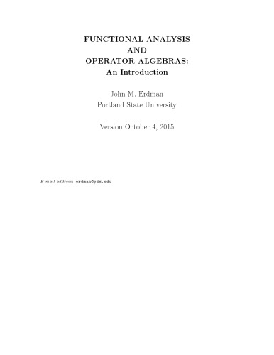 Functional analysis and operator algebras