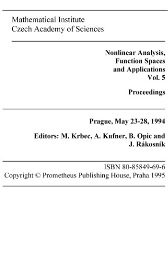 Nonlinear analysis, function spaces and applications. Vol.5 Proceedings