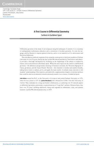 A first course in differential geometry. Surfaces in Euclidean space