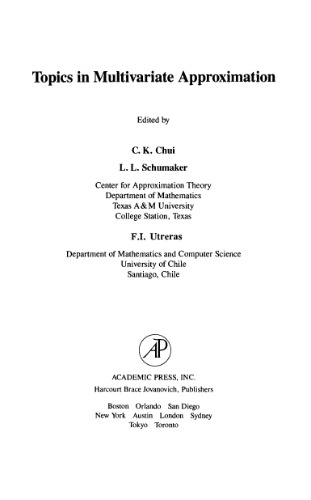 Topics in multivariate approximation