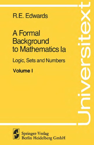 A formal background to mathematics V.1 Logic, sets and numbers