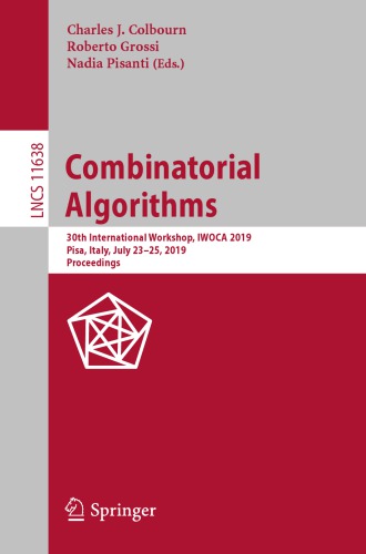 Combinatorial Algorithms, 30 Workshop, IWOCA 2019