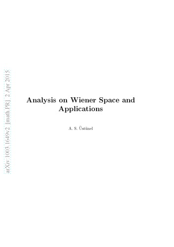 Analysis on Wiener space and applications