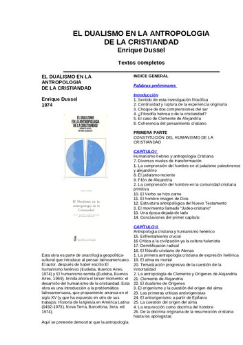 El dualismo en la antropología de la cristiandad