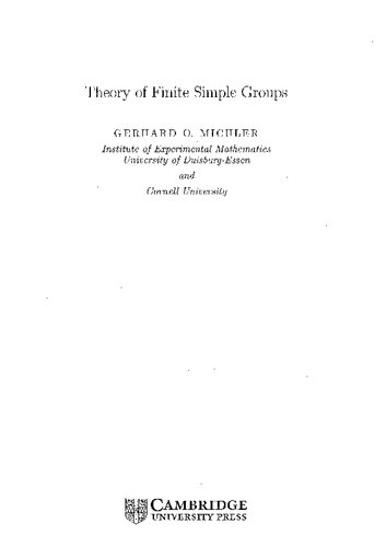 Theory of Finite Simple Groups