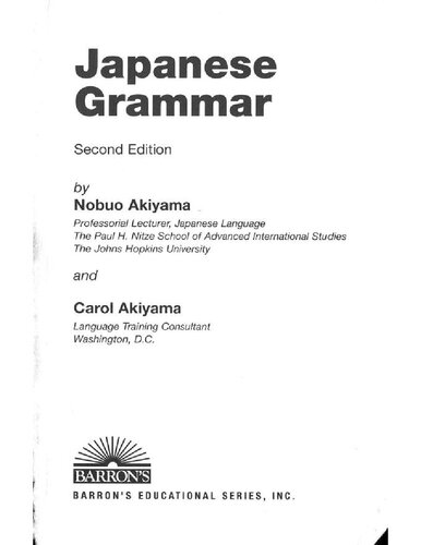 Barron's Japanese Grammar