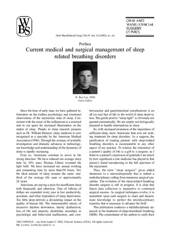 Current medical and surgical management of sleep related breathing disorders