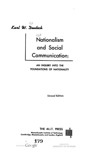 Nationalism and Social Communication: An Inquiry into the Foundations of Nationality (Second Edition)