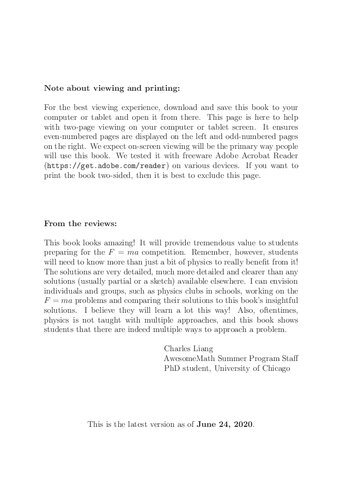 2011 to 2019 F=ma Questions and Solutions useful for Physics IIT-JEE NEET KVPY NSEJS IJSO NTSE from AAPT
