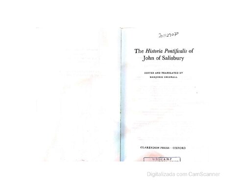 The Historia Pontificalis of John of Salisbury