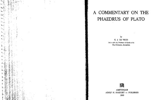 A commentary on the Phaedrus of Plato,