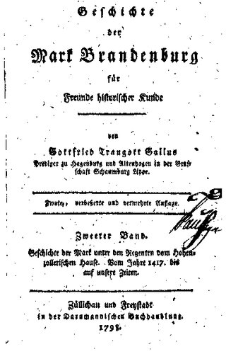 Geschichter der Mark Brandenburg für Freunde historischer Kunde