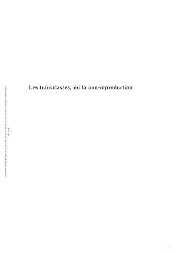 Les transclasses ou la non-reproduction