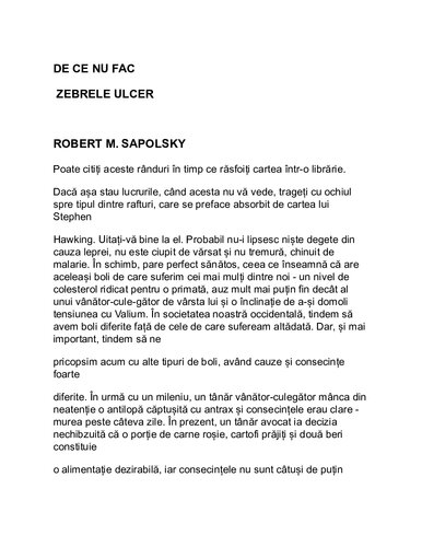 De ce nu fac zebrele ulcer