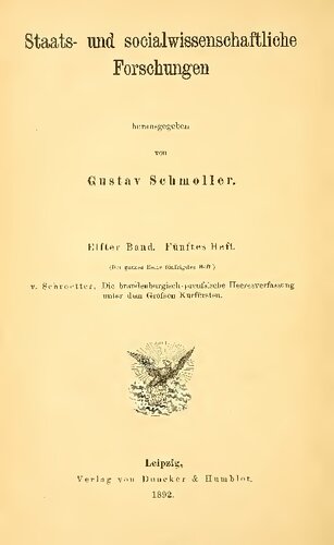 Die brandenburgisch-preußische Heeresverfassung unter dem Großen Kurfürsten