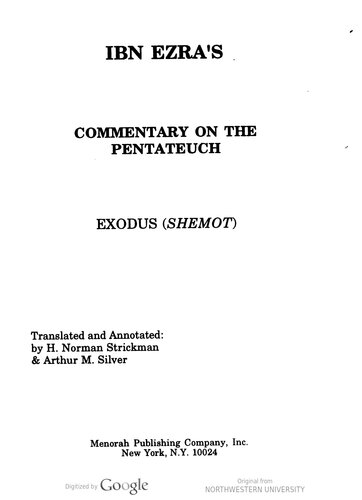 Ibn Ezra's Commentary on the Pentateuch: Exodus (Shemot)