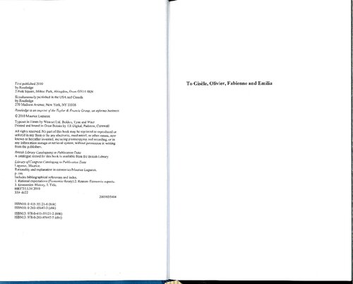 Rationality and Explanation in Economics (ch.1-5 only)