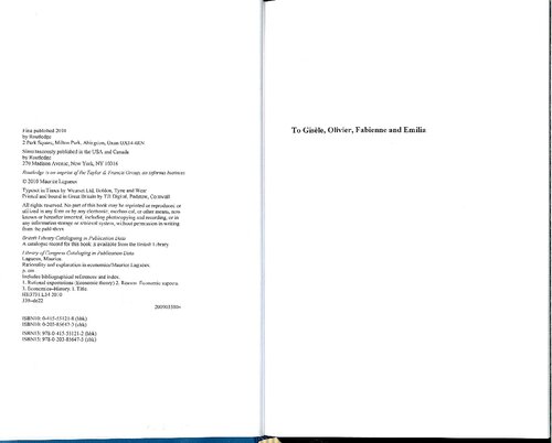 Rationality and Explanation in Economics(ch.6-9 only)