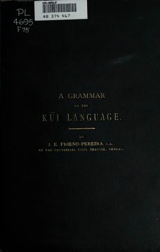 A grammar of the Kūi language