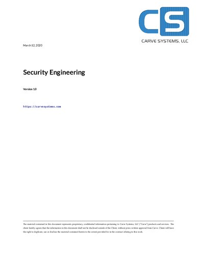 Cаrvе Sуstеms Whitе Pаpеr Sеcurity Еnginееring