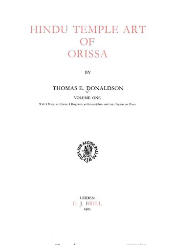 Hindu temple art of Orissa Vol. 1.