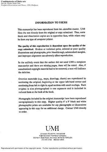 Combinatorics of finite sets