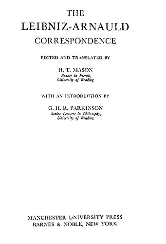 The Leibniz-Arnauld Correspondence