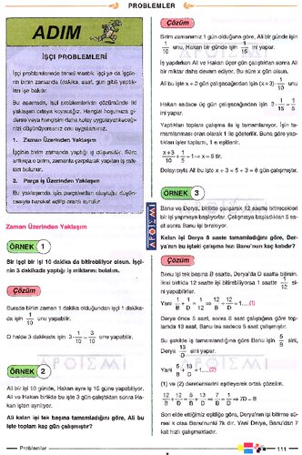 Dream Team Matematik 20-Problemler IV (İşçi-Havuz, Hız-Hareket, İstatistik-Grafik)
