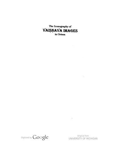 The Iconography of Vaisnava Images in Orissa