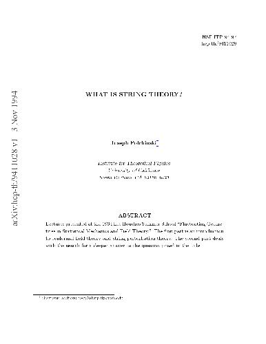 What is string theory?