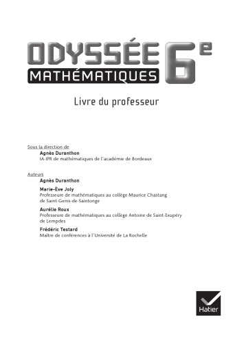 Mathématiques, 6e : livre du professeur